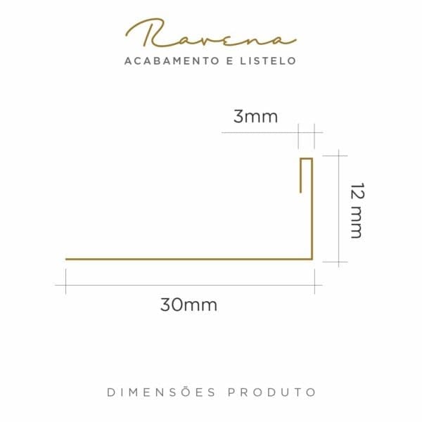 PERFIL VISCARDI RAVENA INOX DIMENSÕES - 12MM