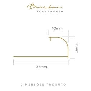 PERFIL VISCARDI BOURBON DIMENSÕES 12MM