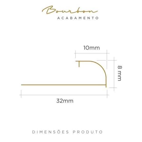 PERFIL VISCARDI BOURBON DIMENSÕES 8MM